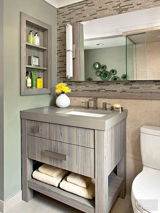 Get a Contemporary Vibe with a Sleek Wooden Vanity