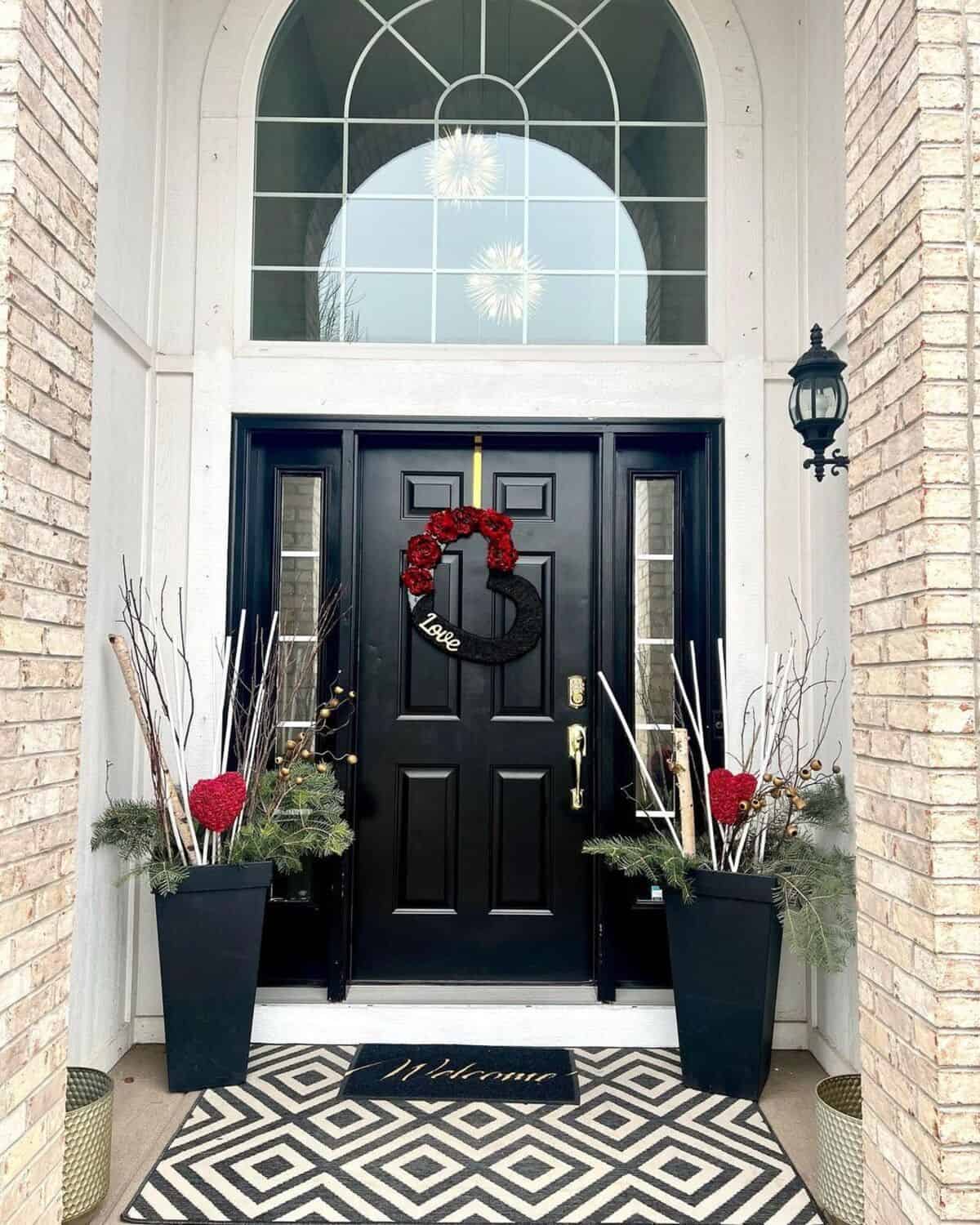 Black, White And Red Wreath