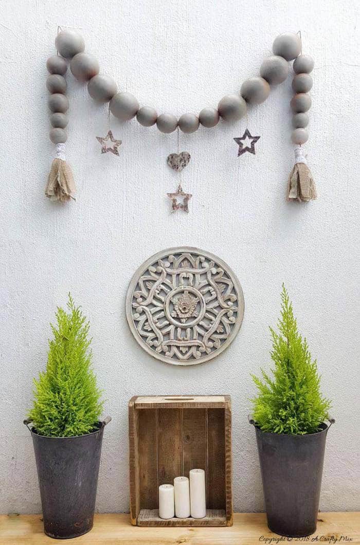 Add Glamour with a Rustic Jumbo Bead Garland Wall Decor