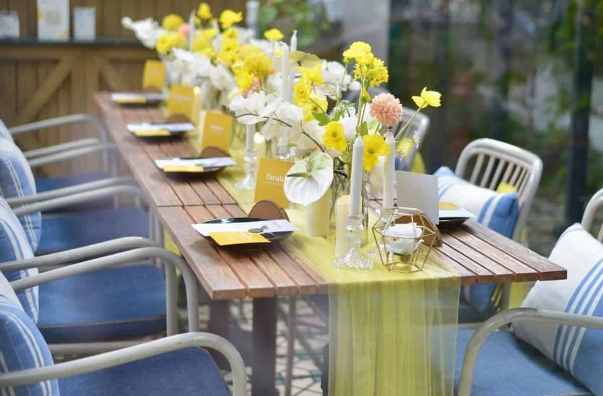 Candles And Flowers Centerpiece