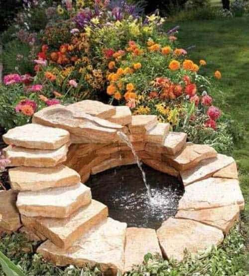 Fountain Build From Stepping Stones