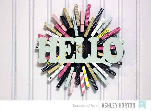 Handcrafted “Hello” Clothespin Wreath for Inspiration