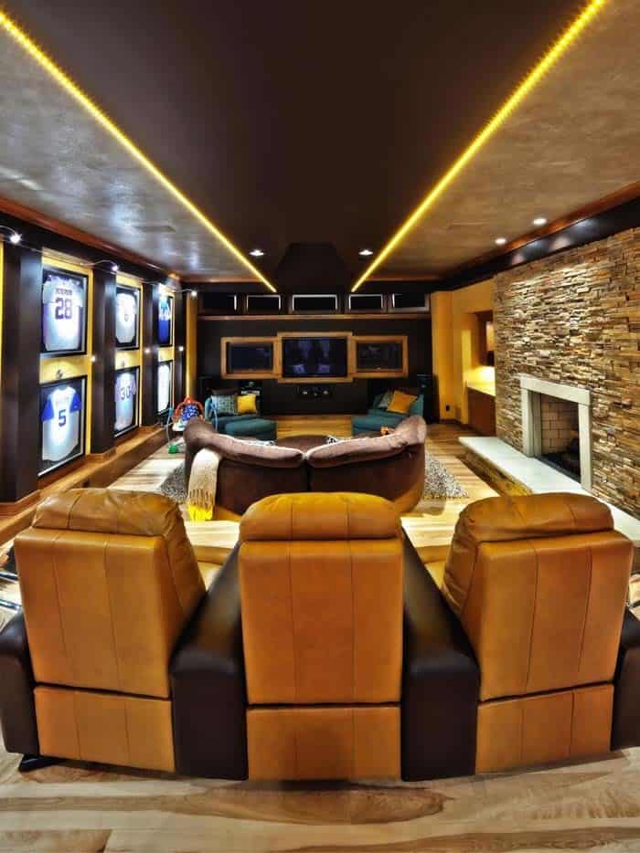 Elevated Theater Style Man Cave