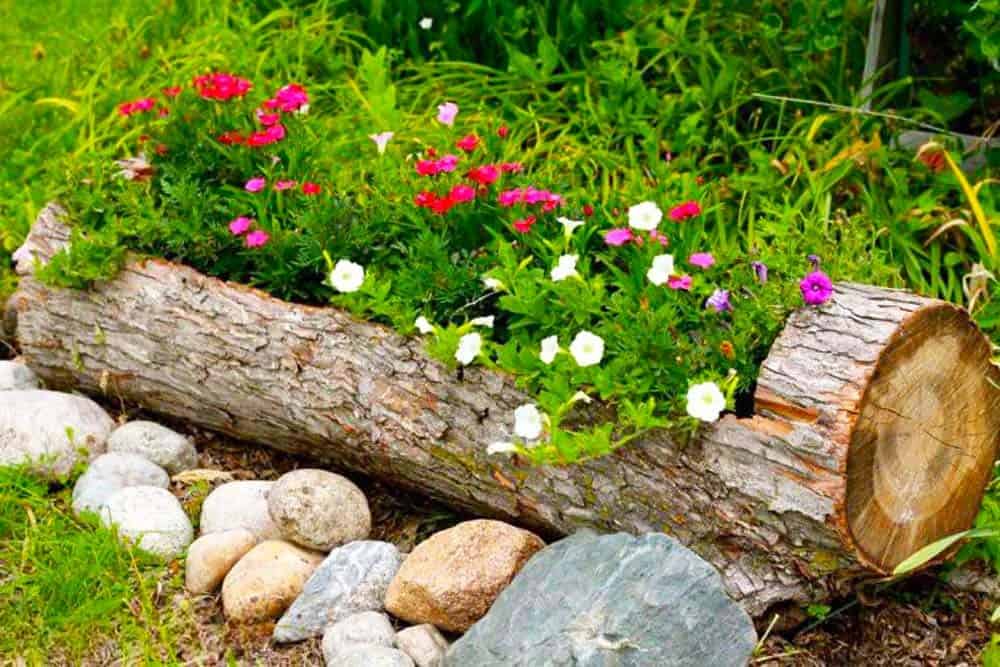 Natural Log Planter