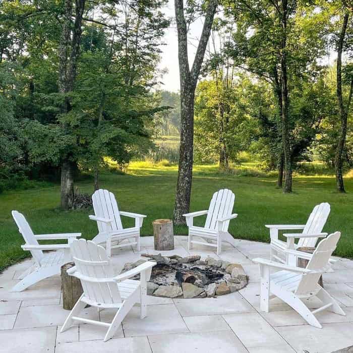 Brighten a Backyard Fire Pit with Durable Adirondack Chairs