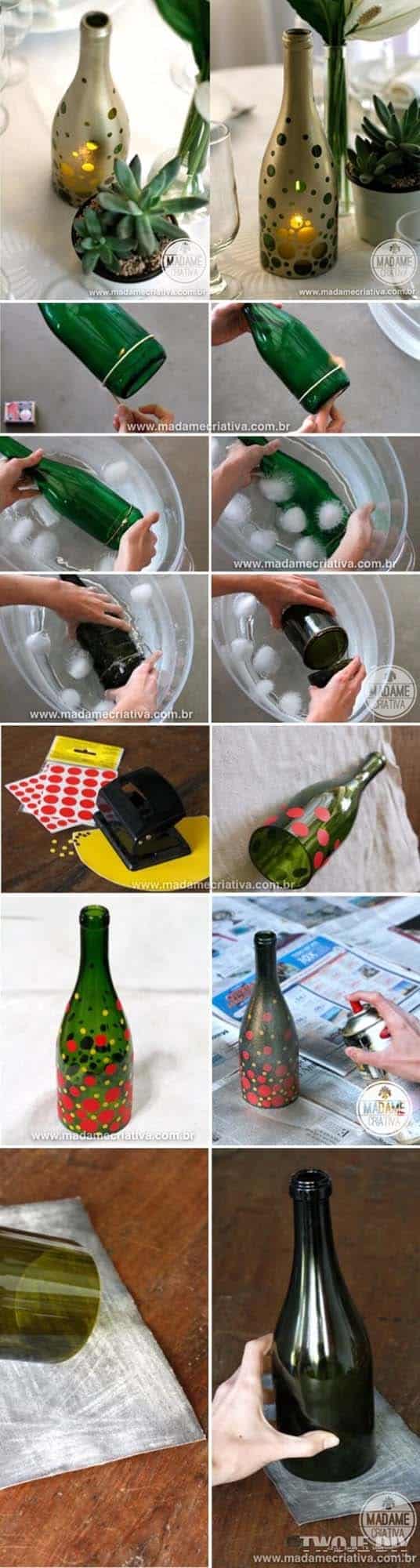 Cut Glass Bottles with Thermal Shock Effect