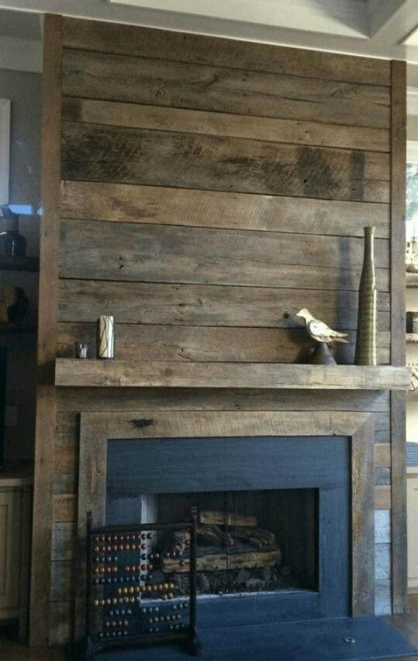 Create Cozy Ambiance with Reclaimed Barn Board Fireplace