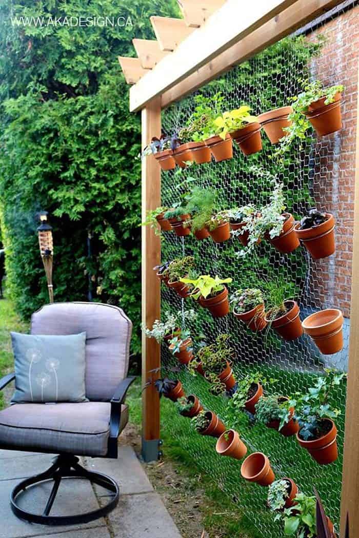 Chicken Wire Potted Arbor