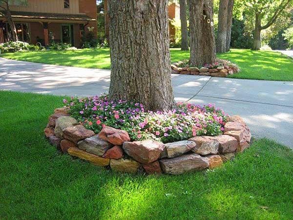 Tree Edging Idea Using Brick Pavers