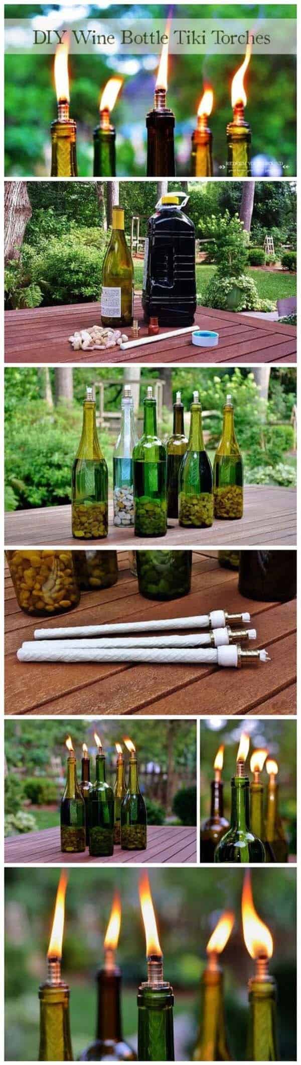 Create a Party Atmosphere with DIY Tiki Bottle Torches