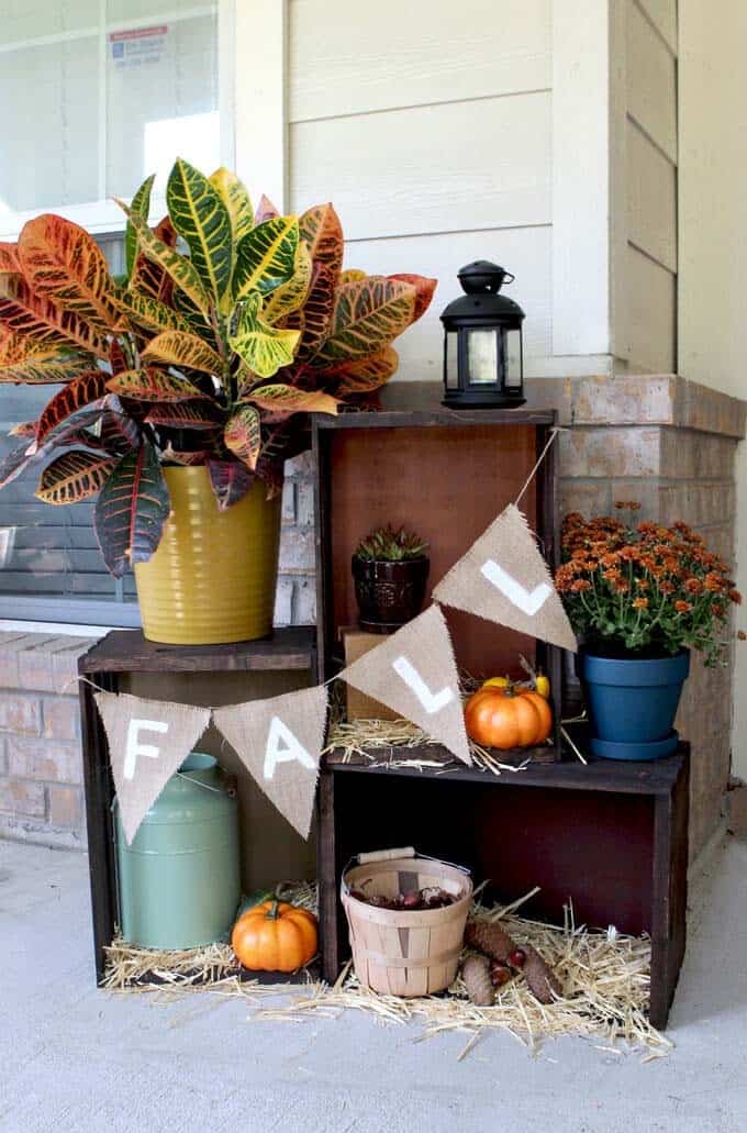 Bring Farmhouse Charm with Rustic Crates Fall Display