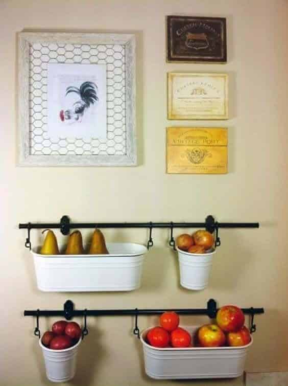 Utilize Wall Space With Hanging Buckets