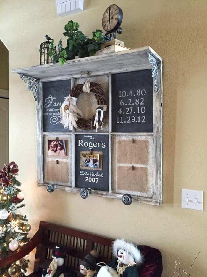 DIY Farmhouse Family Photo Display