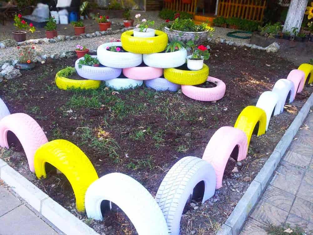 Upcycled Tire Garden