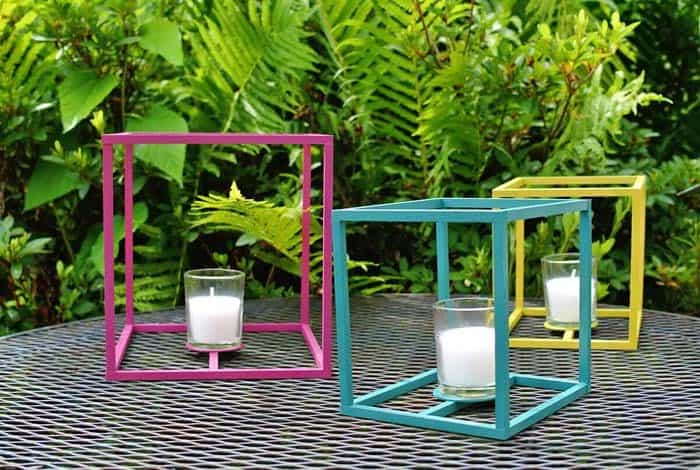 DIY Painted Dowel Candle Cubes