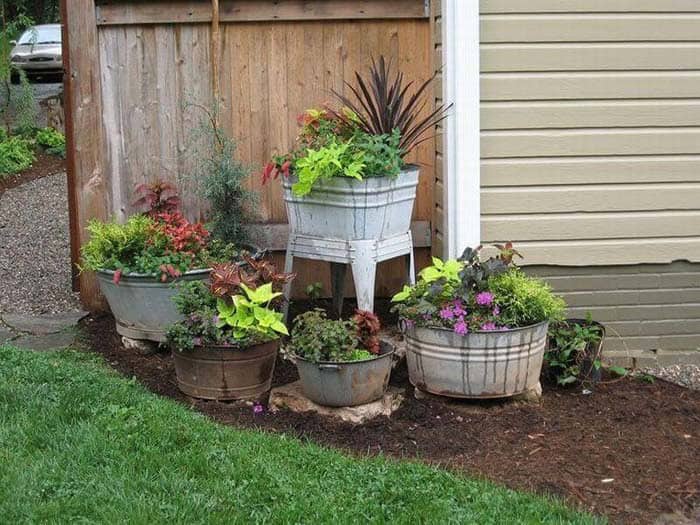 Collection Of Old Tub Planters