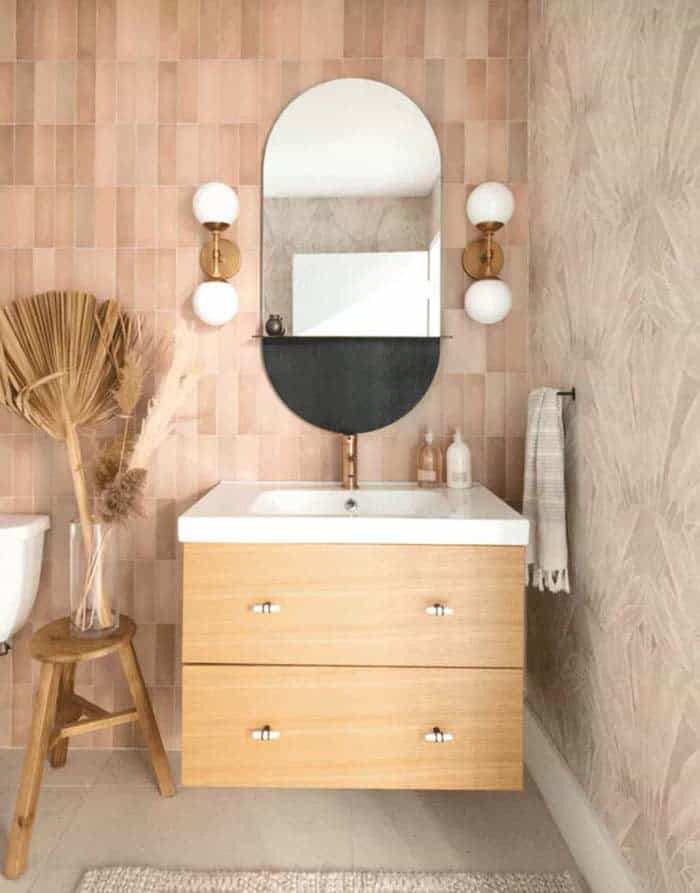 Artistic Vanity For A Powder Room Makeover