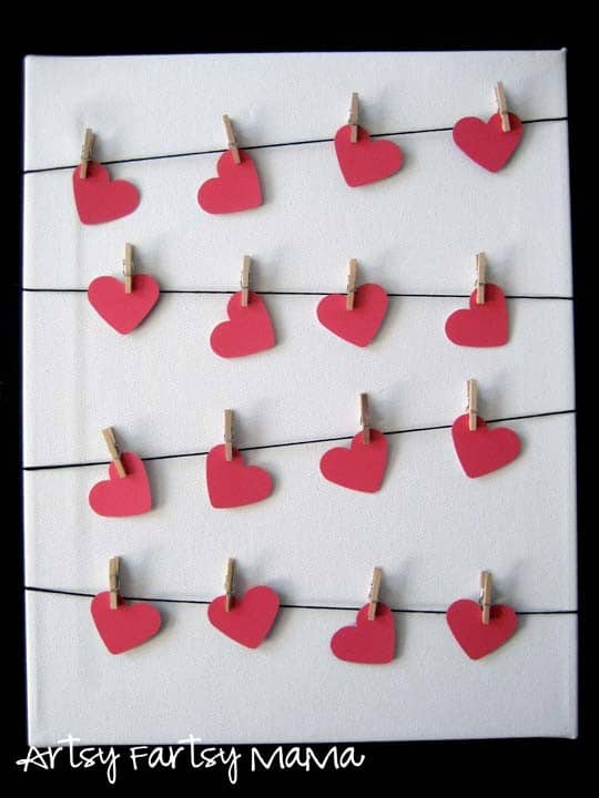 Utilize Clothespins for a Modern Valentine’s Heart Decor