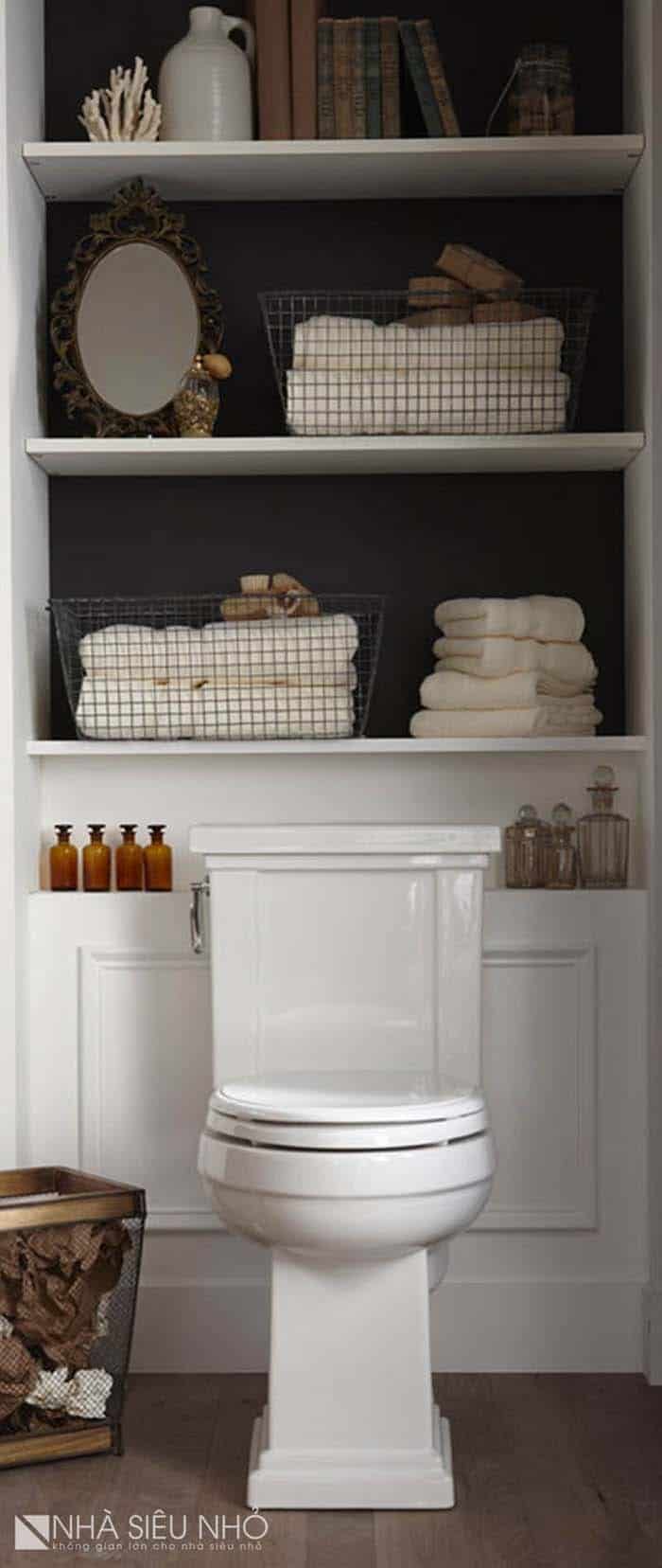 Utilize Space Above Toilet for Your Bathroom Shelves