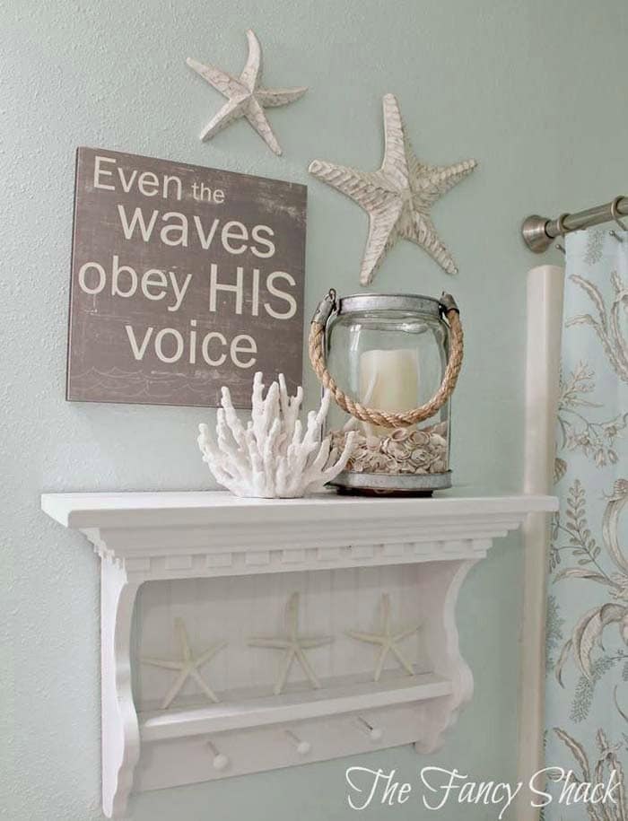 Beachy Seashell Bathroom Décor