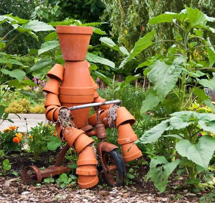 Create a Life-Sized Garden Statue with Terracotta Pots