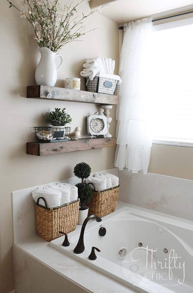 Farmhouse Décor Floating Wood Shelves