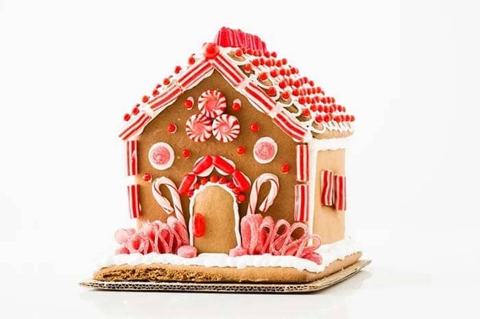 Decorate Traditional Gingerbread House with Candy Canes