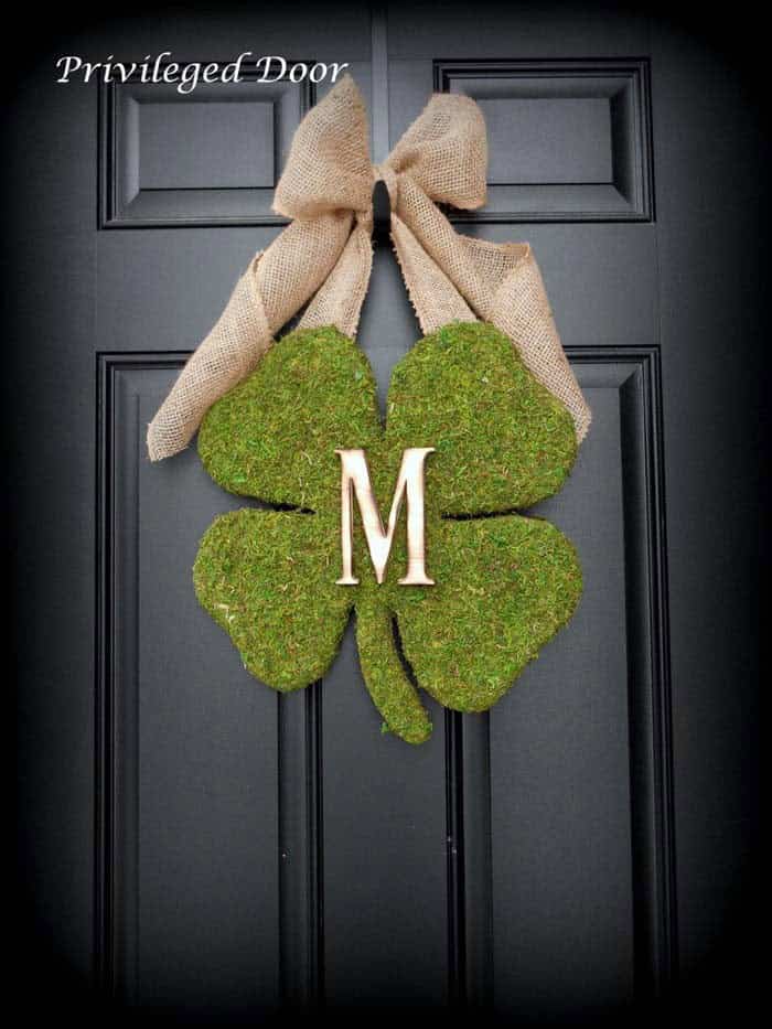 Add Monogrammed Letter to a Moss and Burlap Wreath