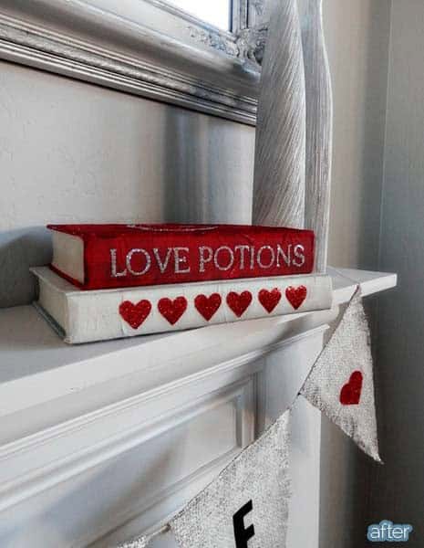 Decorate Books with Hearts for Valentine’s Day