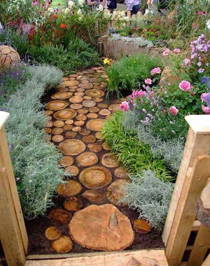 Wood Slice Garden Path