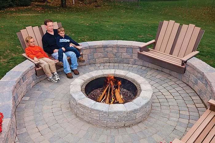 Add Splendour to Your Fire Pit with Built-In Adirondack Chairs