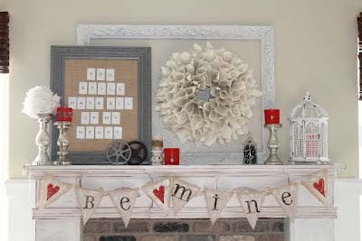 Make a Custom Valentine’s Mantel with Burlap and Paint