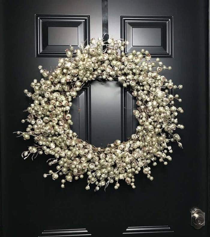 Unique Silver-Coated Blueberry Christmas Wreath