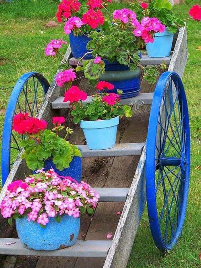 Plant Stand Created From Vintage Wagon