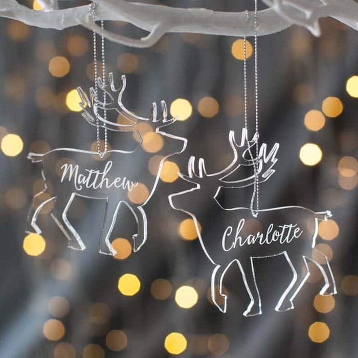 Engraved Reindeer Christmas Ornaments