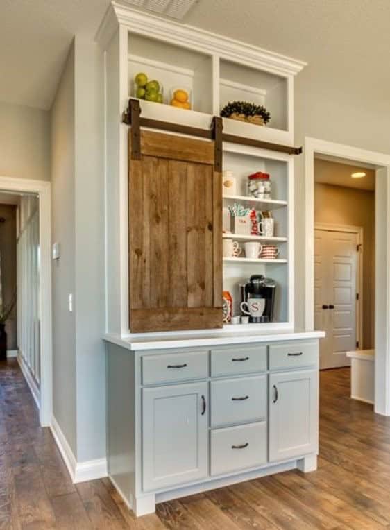 Place Your Coffee Station in a Tall Kitchen Cabinet