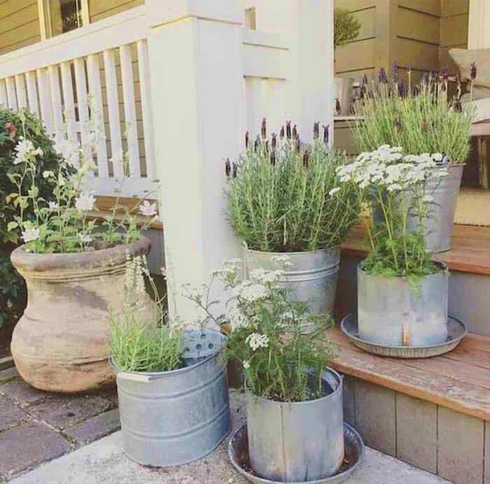 Liven Up Your Porch with Galvanized Metal Planters