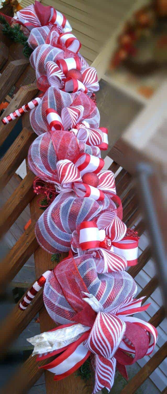 Peppermint Look Ribbon Swag