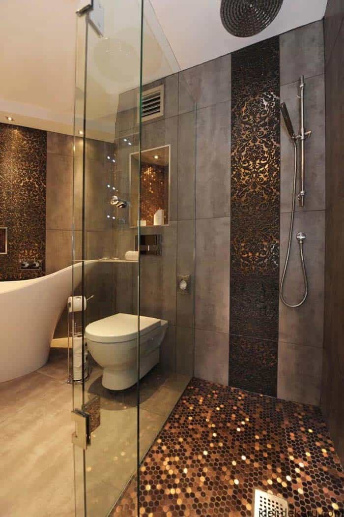 Metallic Copper, Gold, And Silver Decorative Tiles