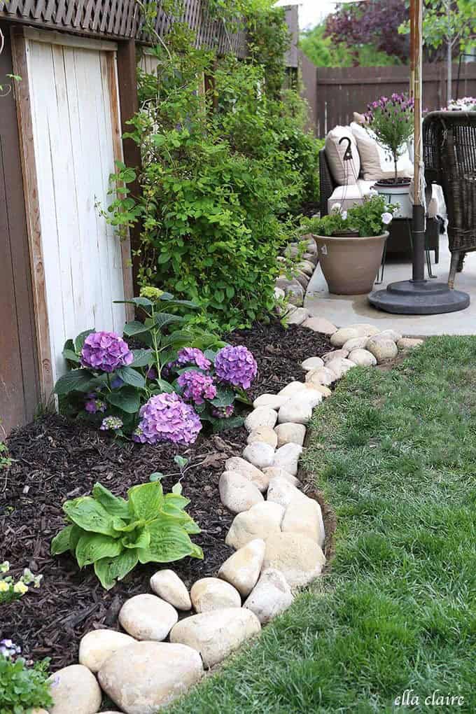 Border Your Garden with River Rocks for a Rustic Look