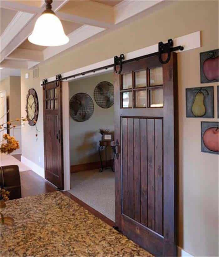 Elegant Glass Paned Barn Style Doors