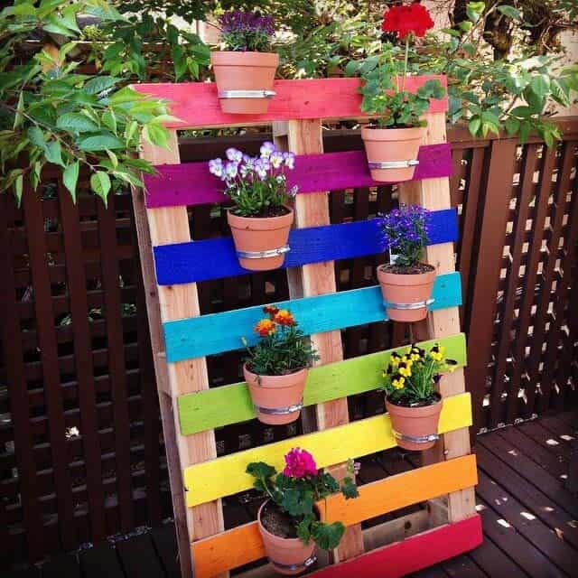 Reclaimed Colorful Rainbow Pallet