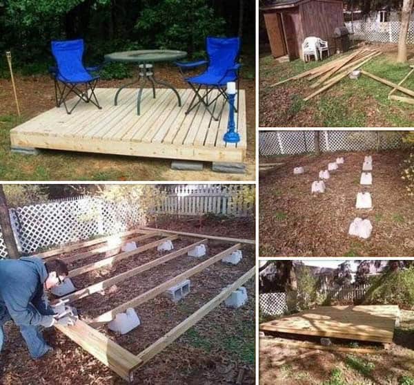 Cinder Block Floating Deck Support