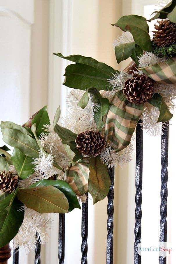 Use Natural Greens And Pinecones