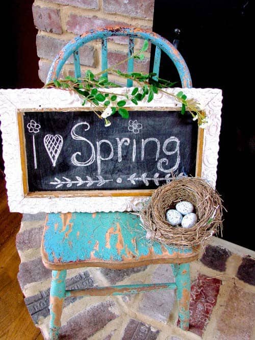 Upcycle a Vintage Chair to Hold Your Easter Decorations