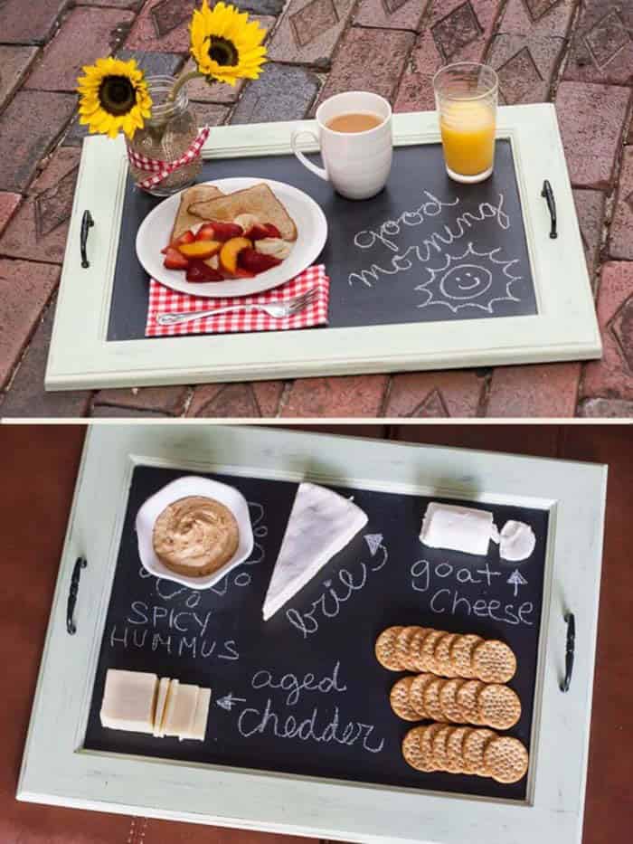 Repurpose an Old Cabinet Door into a DIY Breakfast Tray