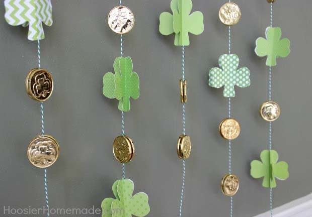 St. Patrick’s Day Garland with Shamrocks and Coins