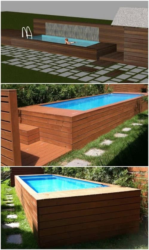 Stunning Wooden Clad Container Pool