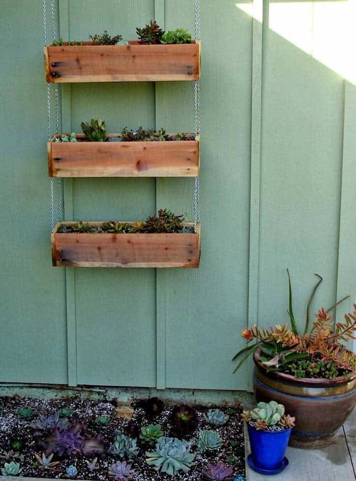 Make a Tiered Garden with Hanging Planter Boxes