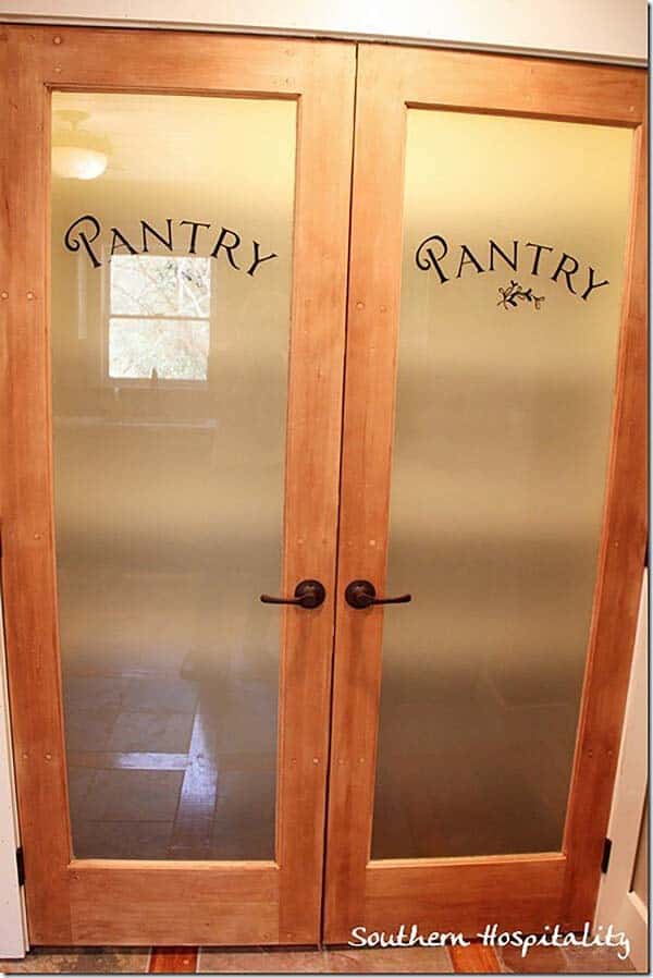 Pantry Lights Shine Through Frosted Glass